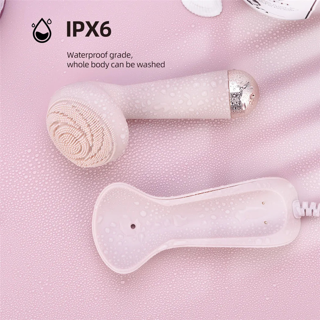 Electric Silicone Facial Brush Cleaner Vibration Roller