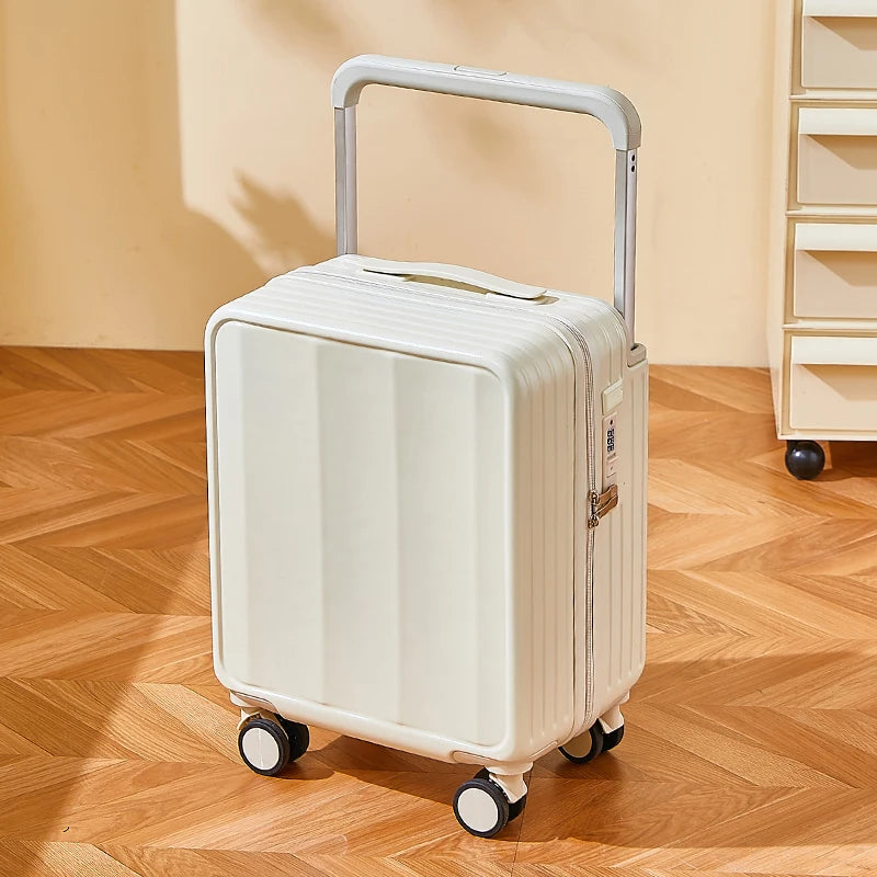 Compact Carry-On Suitcase with Wide Handle, USB & Cup Holder (18/20 Inch)