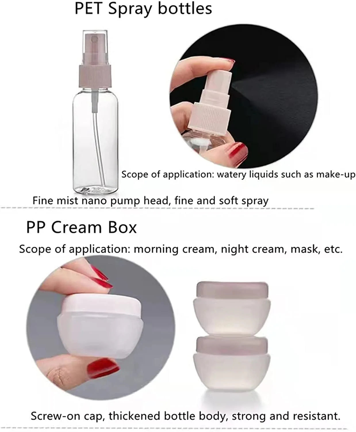 Portable Travel Bottles Set, 11 Pack Travel Size Containers