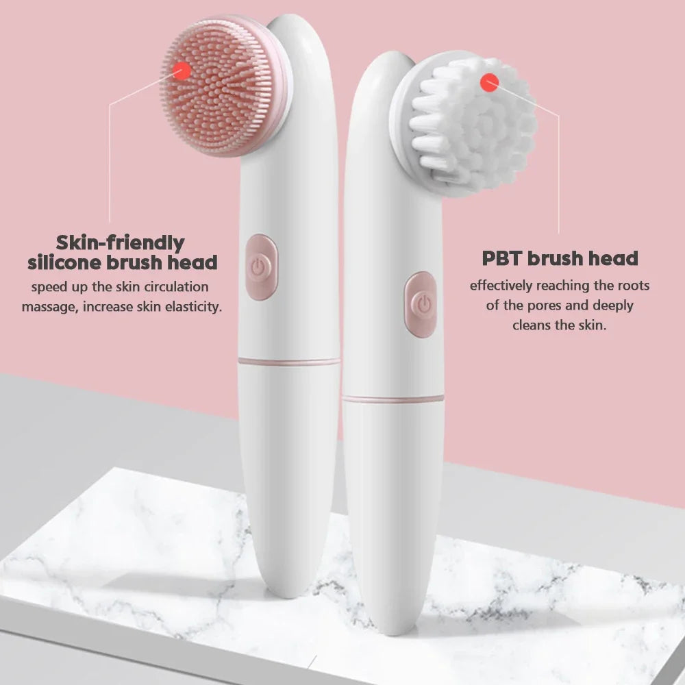Electric Facial Silicone Cleanser Tools 2 in 1