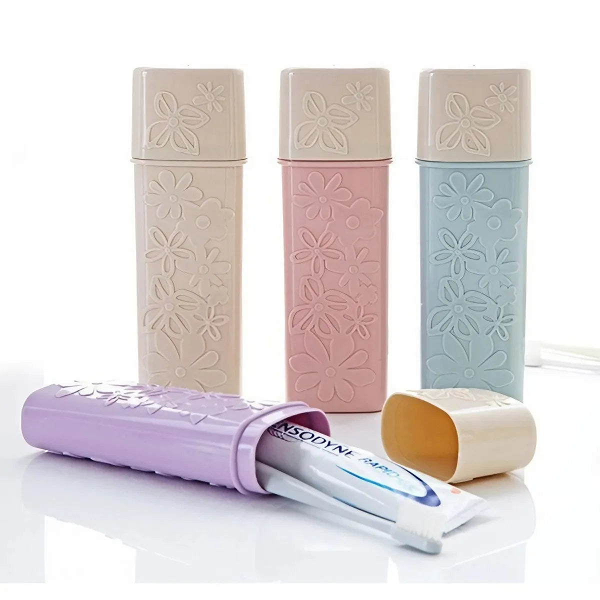 Travel Toothbrush & Toothpaste Holder – Portable Storage Cup