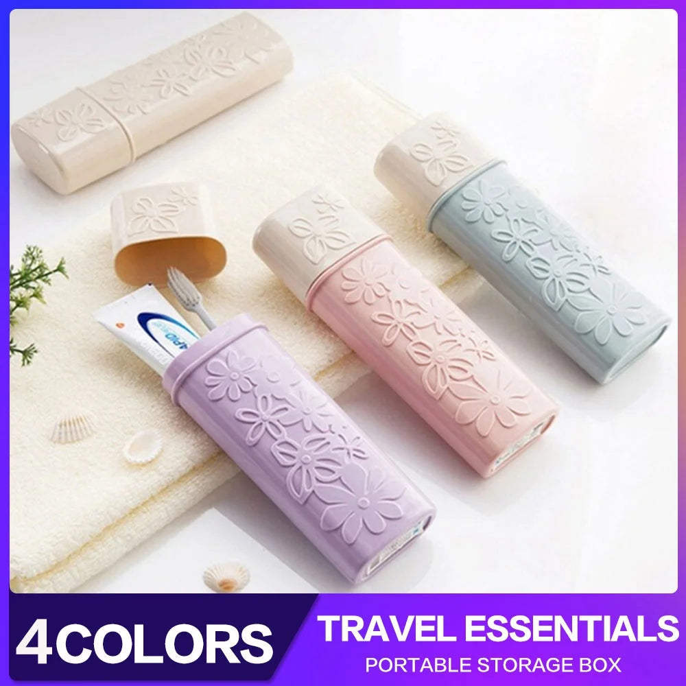 Travel Toothbrush & Toothpaste Holder – Portable Storage Cup