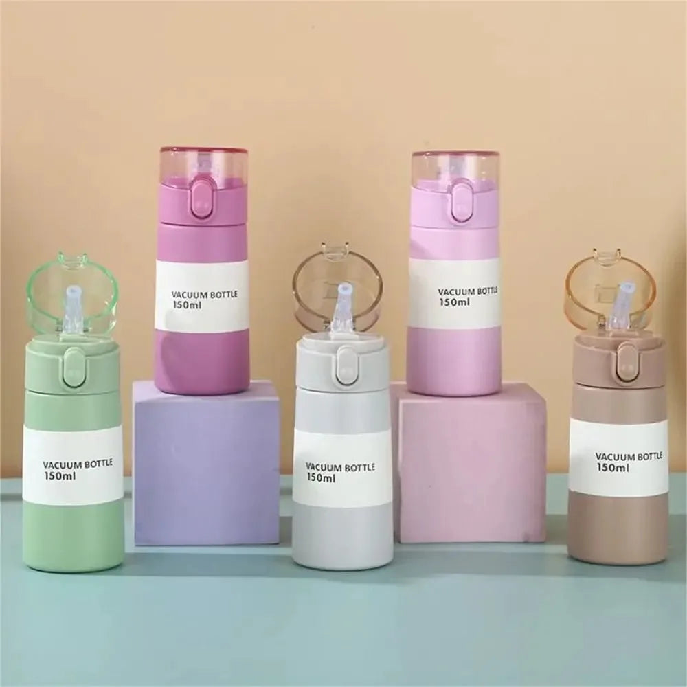 Mini Stainless Steel Travel Thermos with Straw – 150/250ml