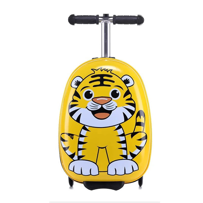 Cute Kids Scooter Luggage – 18” Hard Shell Folding Trolley Bag