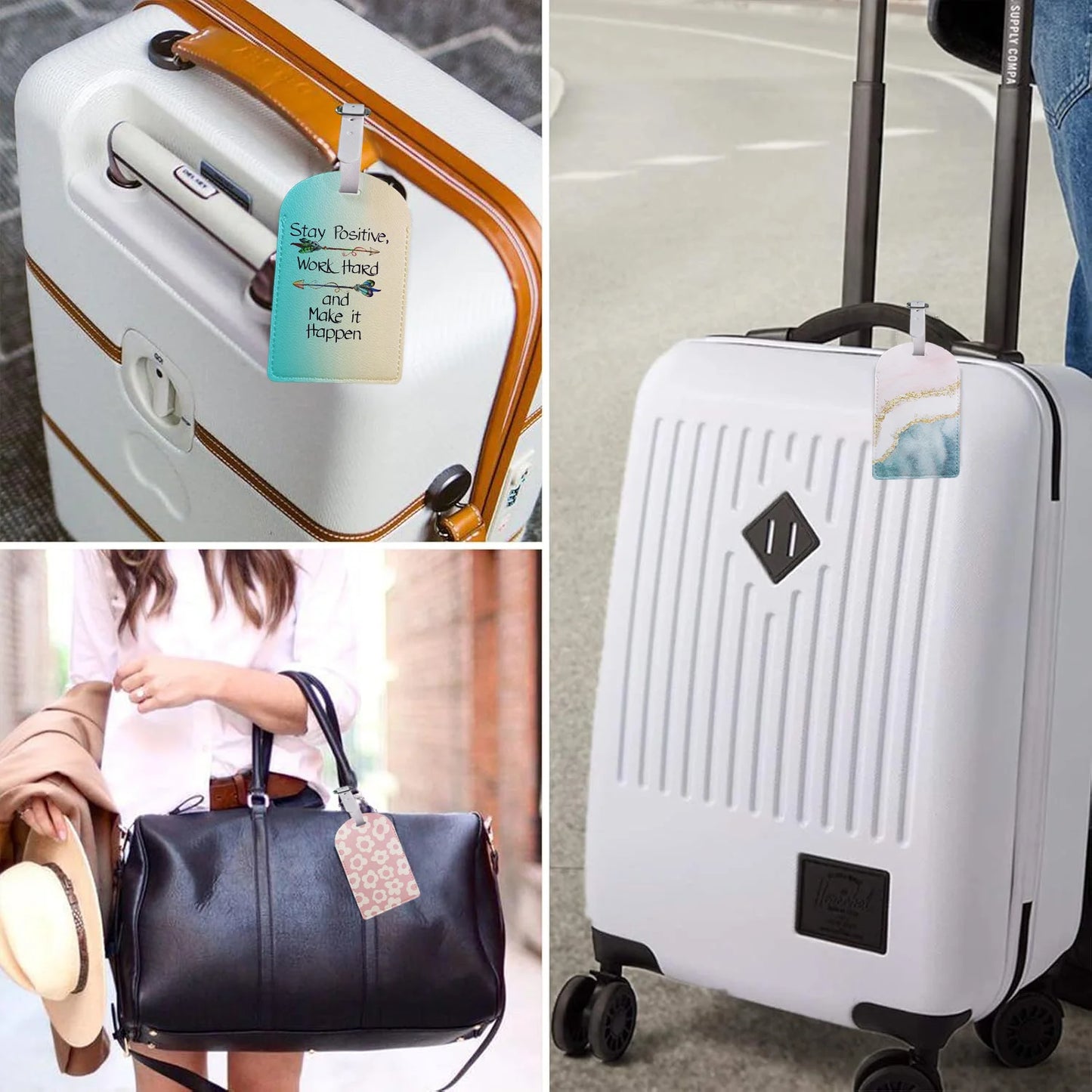 1 Leather Luggage Tag with Privacy Cover β Waterproof & Stylish for Travel