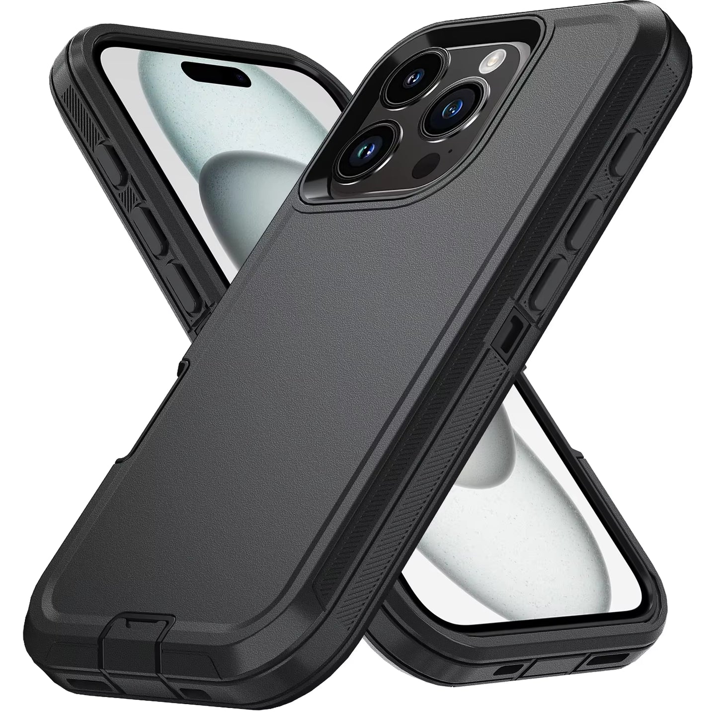 Shockproof Phone Case with Clip – Fits iPhone 15 to 16 Pro Max