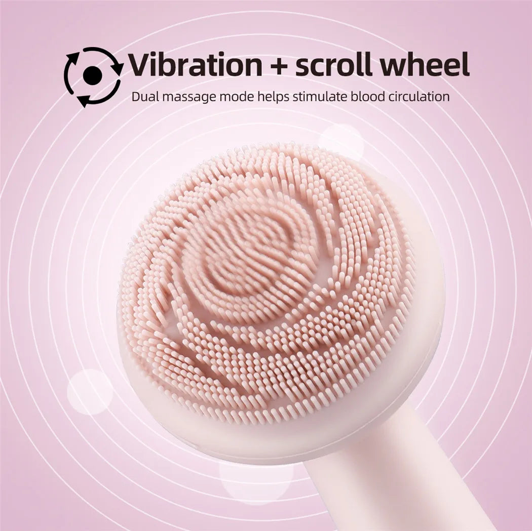 Electric Silicone Facial Brush Cleaner Vibration Roller