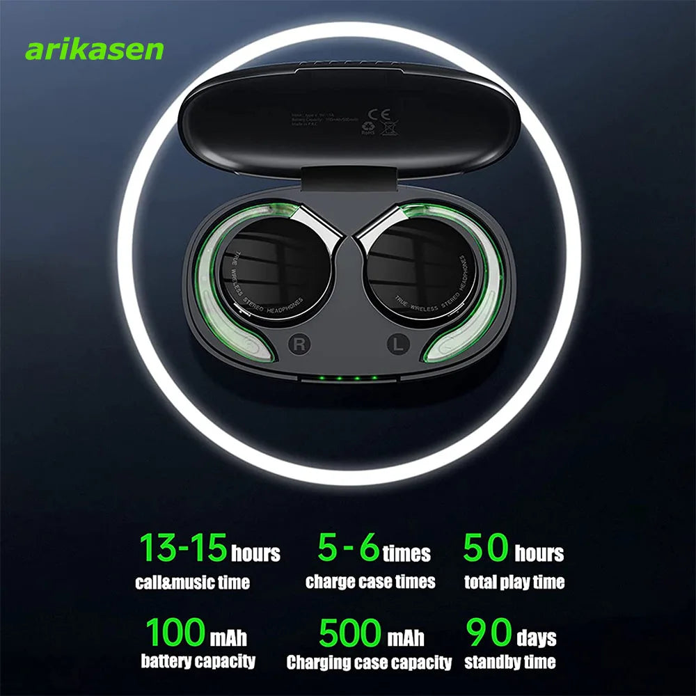 Open Ear Headphones TWS Noise Cancelling Headphones Bluetooth