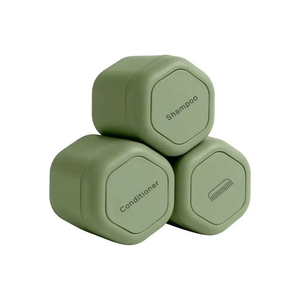 3-Pack Magnetic Travel Cosmetic Dispenser – Stackable Bottles for Cream & Sunscreen