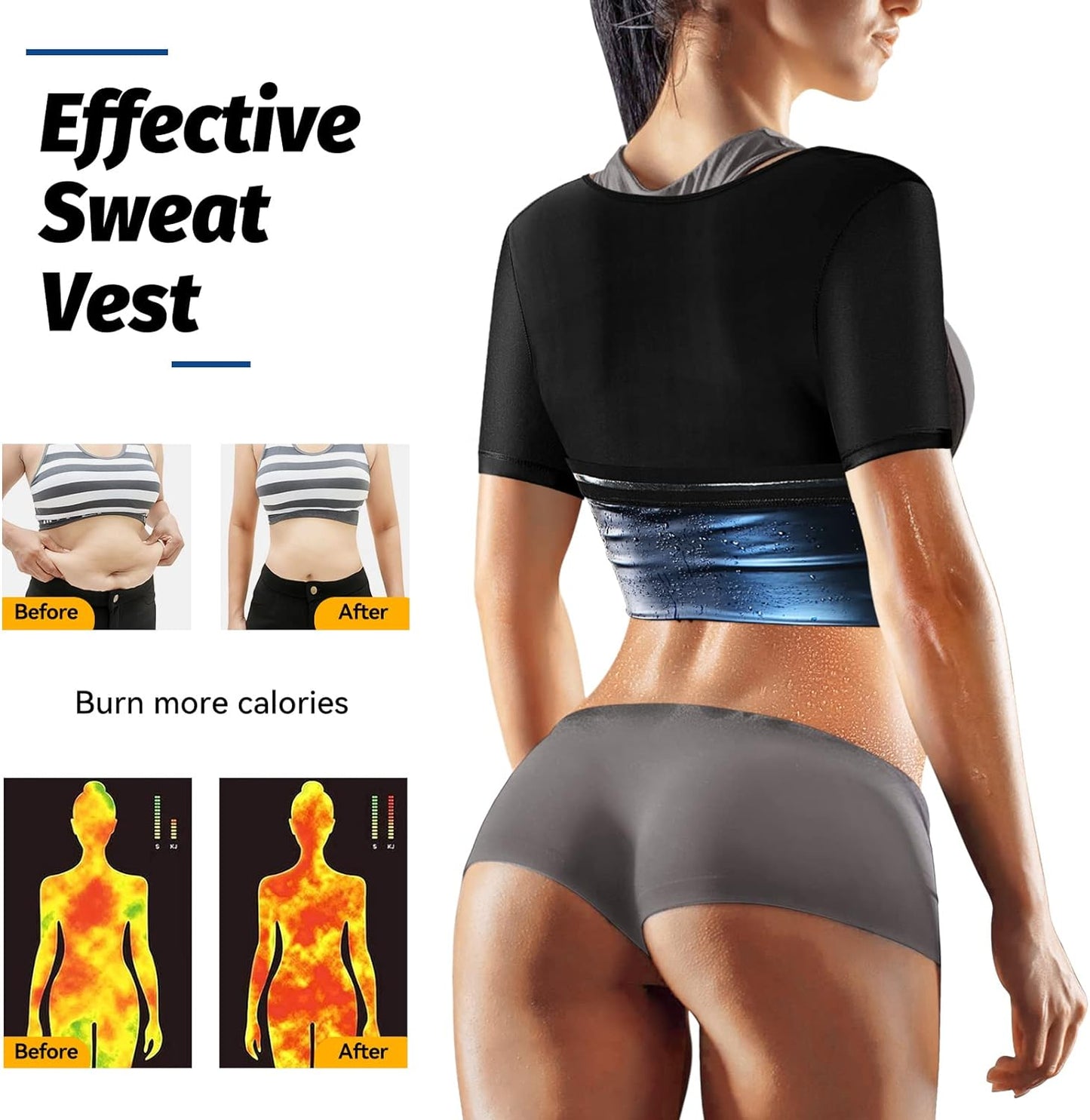 Sauna Vest for Women- Sweat Waist Trainer, Zipper