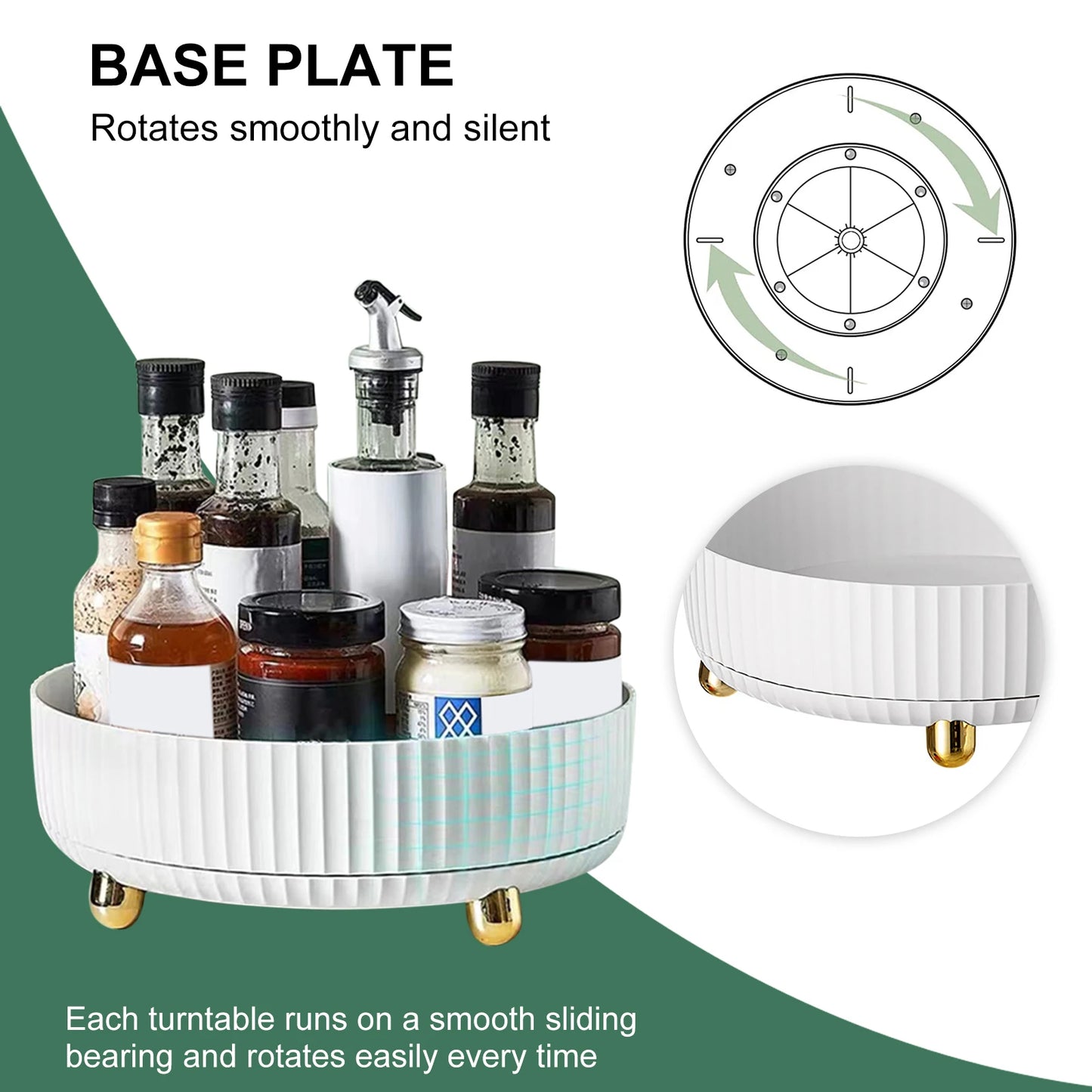 NEW 360 Rotation Non-Skid Spice Rack 