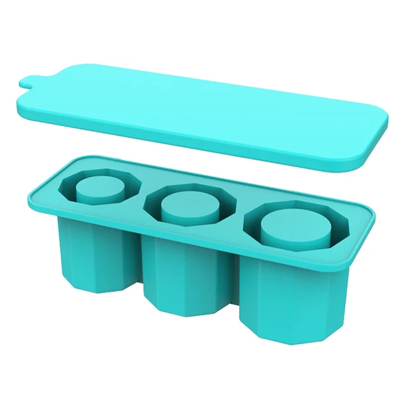 Silicone Ice Cube Tray Cylinder Ice Mold with Lid for 20-40 Oz Tumblers