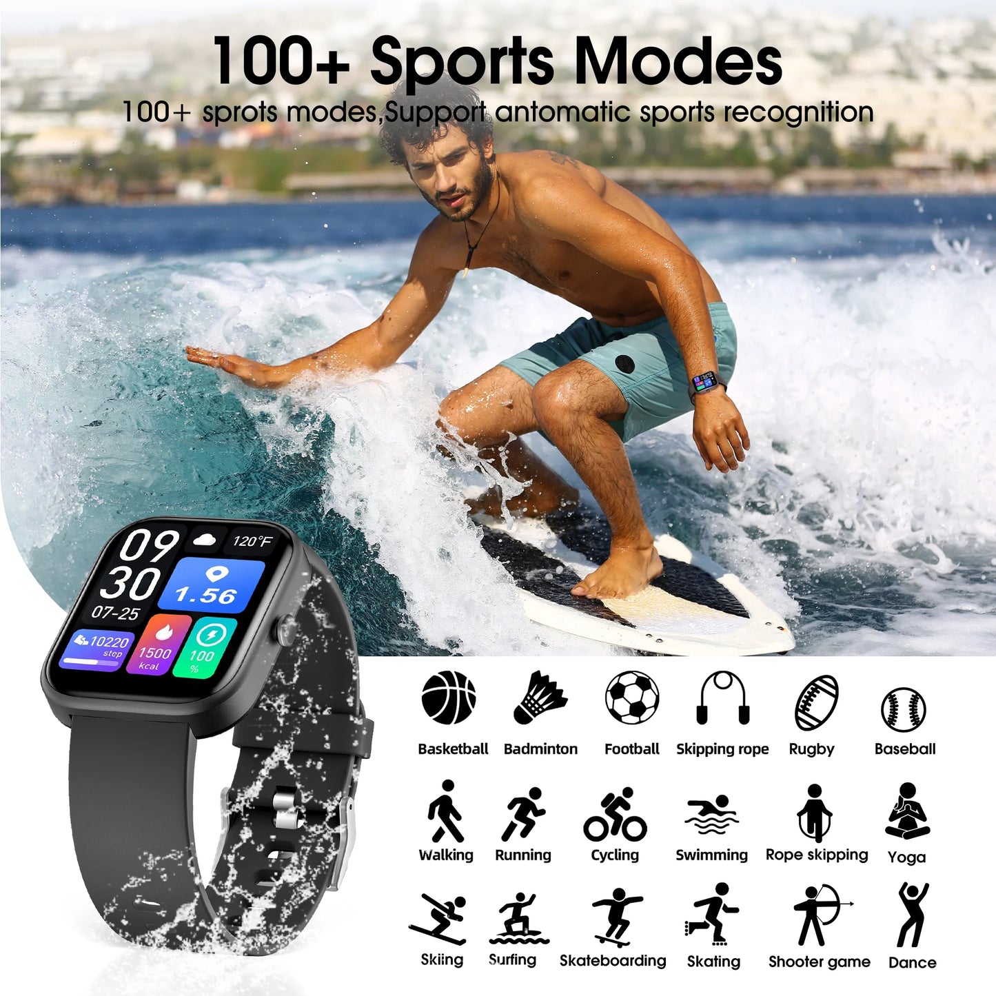 Smart Watch for Android and Iphone, GTS5 IP68 Waterproof Smartwatch 