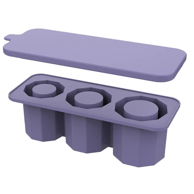 Silicone Ice Cube Tray Cylinder Ice Mold with Lid for 20-40 Oz Tumblers