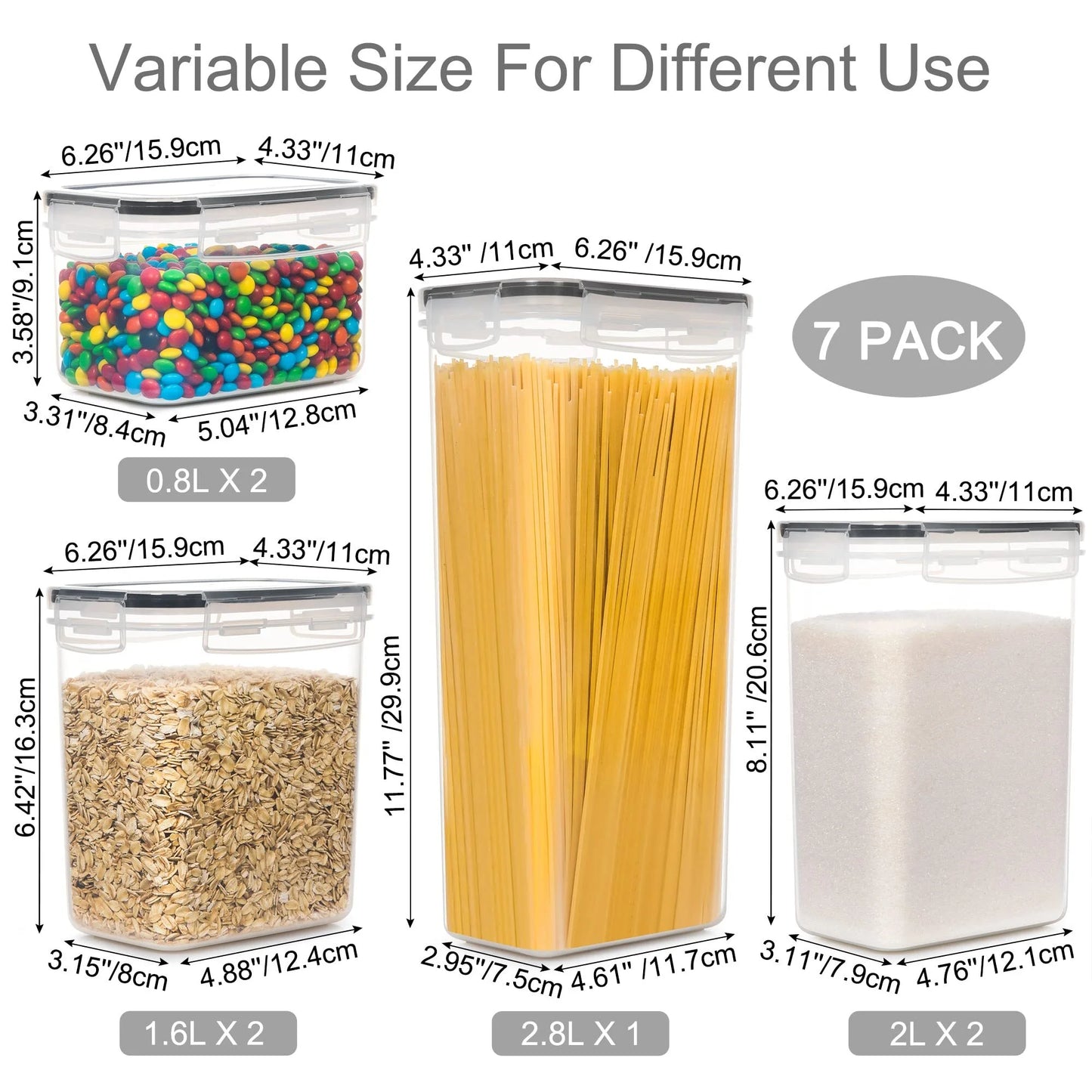 Food Storage Containers Set, 7Pcs 