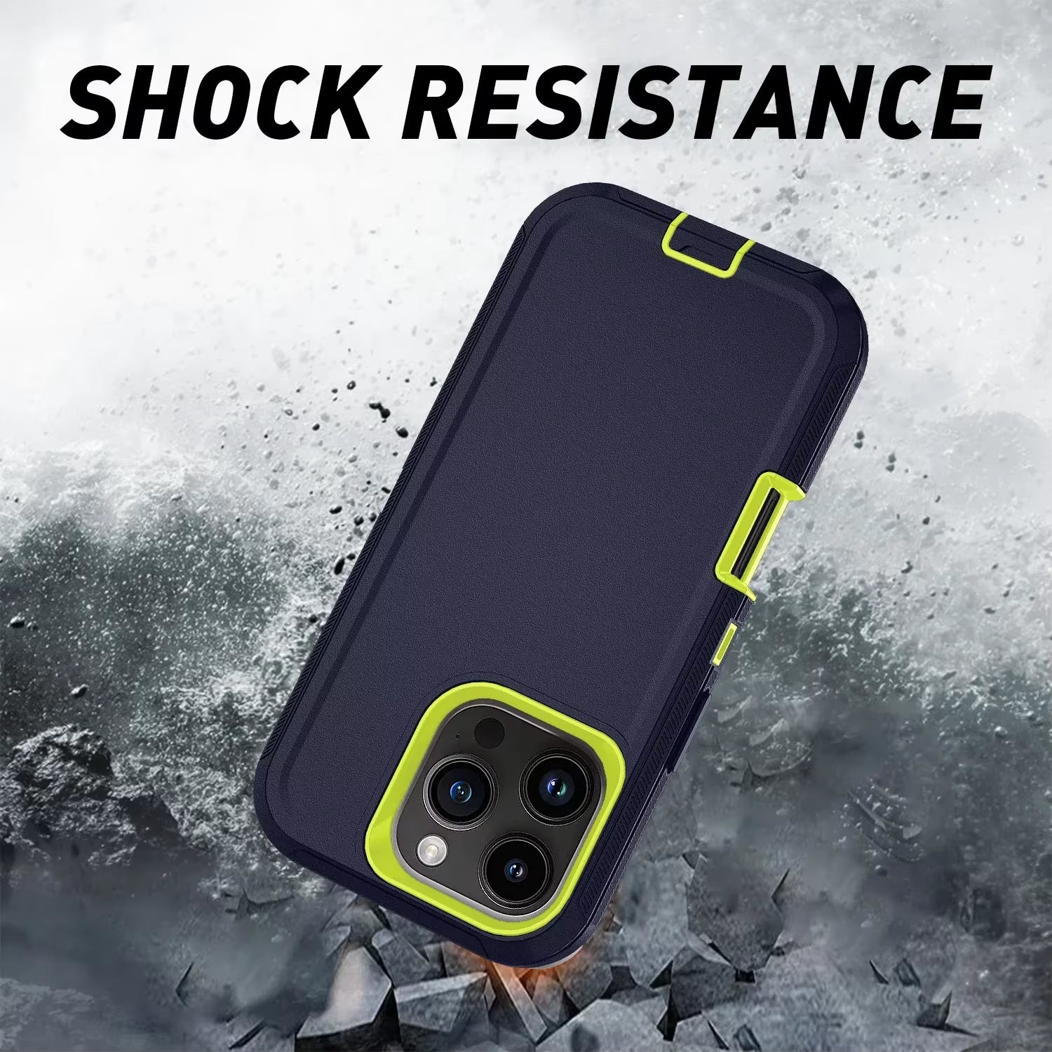 Shockproof Phone Case with Clip – Fits iPhone 15 to 16 Pro Max
