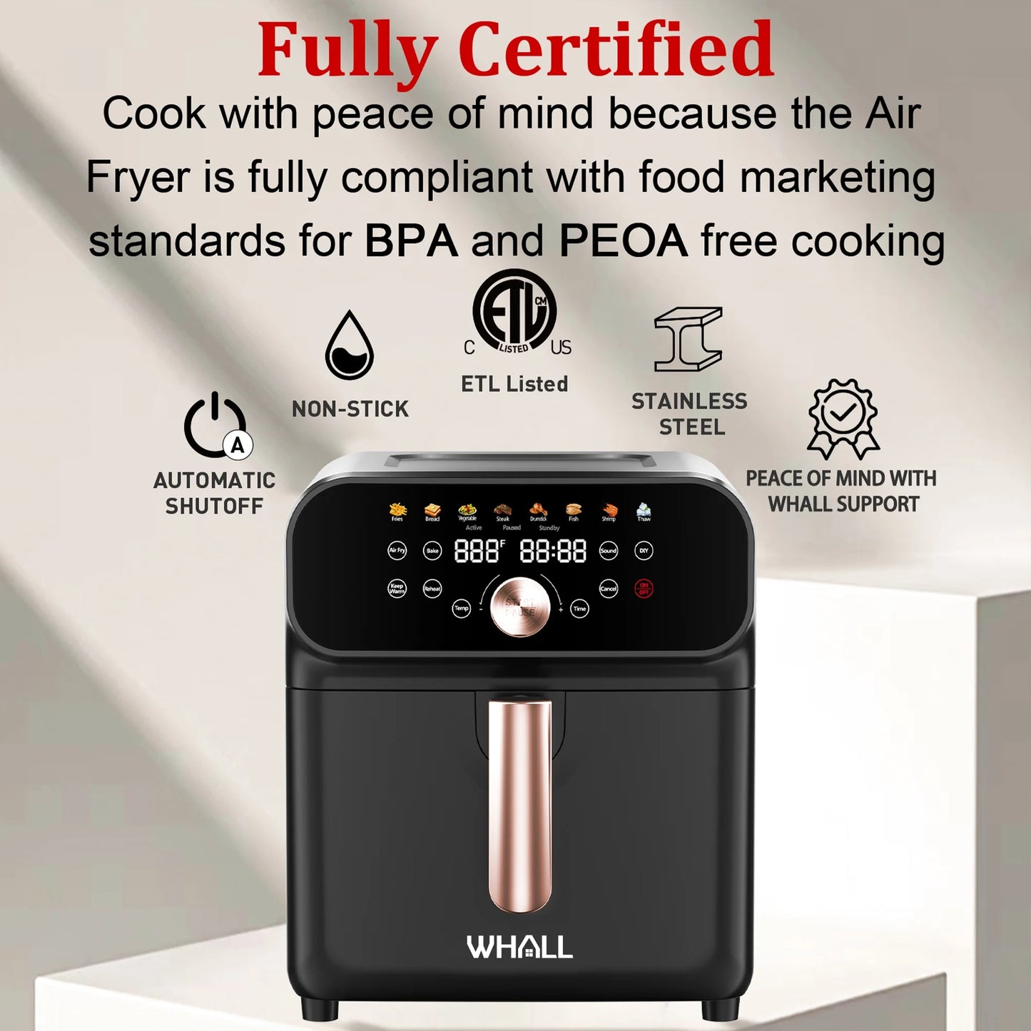 ® Air Fryer - 6.2QT Air Fryer Oven, 12-In-1 Stainless Steel Air Fryer with LED Smart Touchscreen