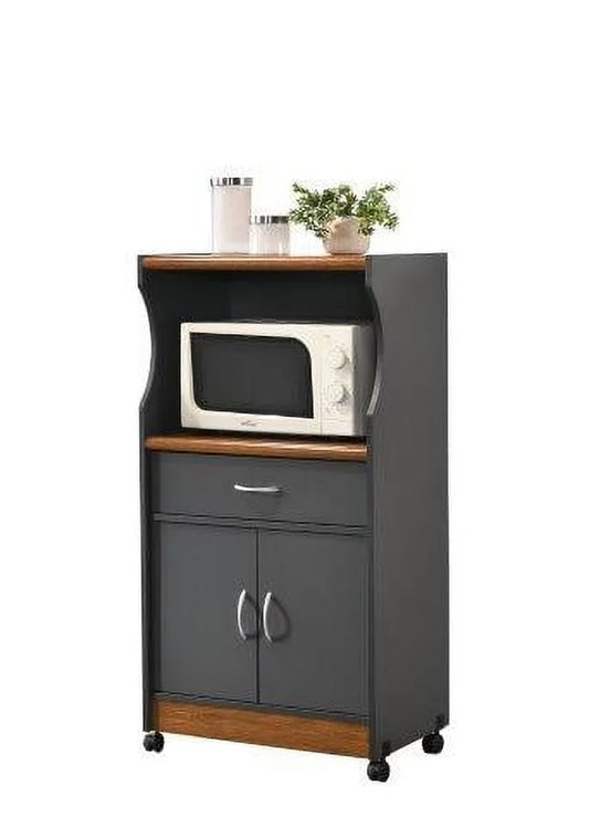 Microwave Kitchen Cart, Black