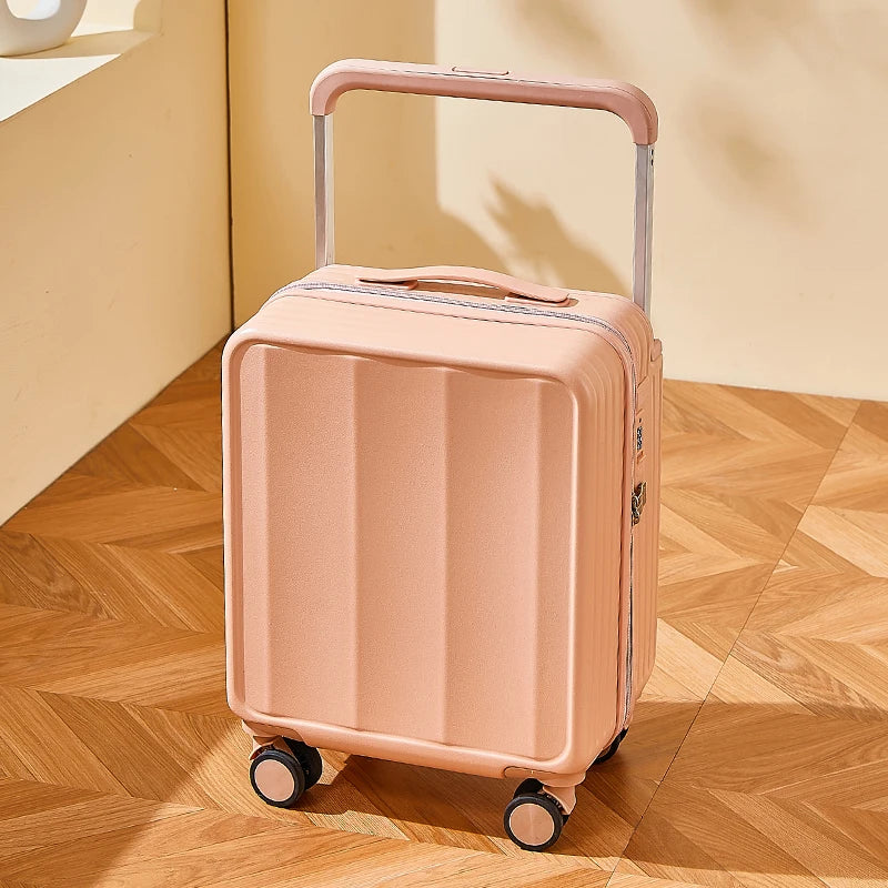 Compact Carry-On Suitcase with Wide Handle, USB & Cup Holder (18/20 Inch)