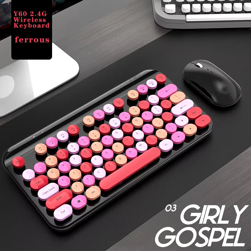 Colorful Mini Bluetooth Wireless Keyboard – Compatible with iOS, Android, PC, Windows, iPad