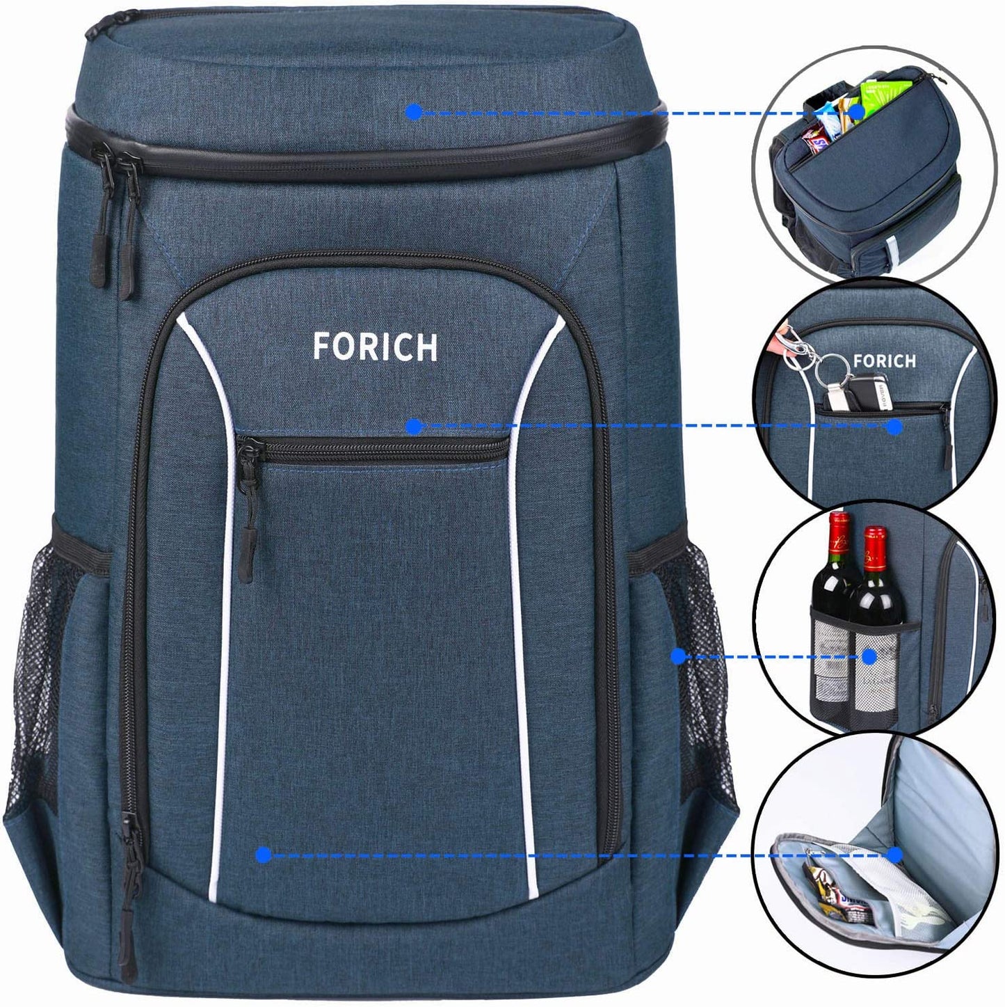 Insulated Cooler Backpack Lightweight Soft Cooler Bag Leakproof 