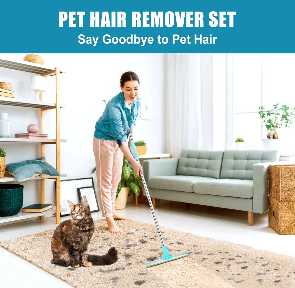 Pet Hair Remover Set Carpet Rake