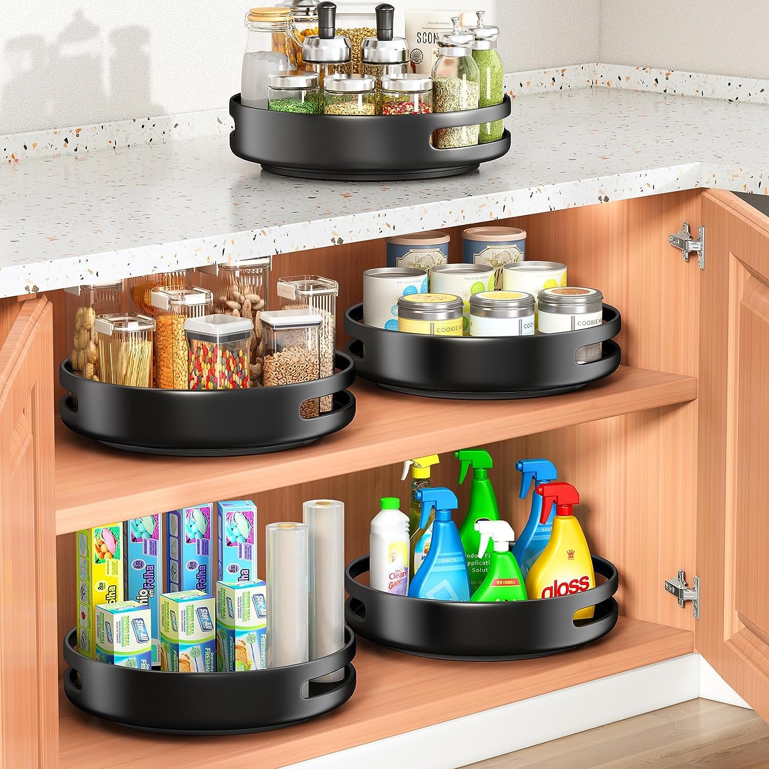 Turntable Organizer Rotating Spice Rack - 10 Inch Metal 