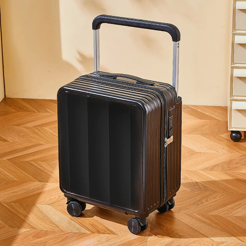 Compact Carry-On Suitcase with Wide Handle, USB & Cup Holder (18/20 Inch)