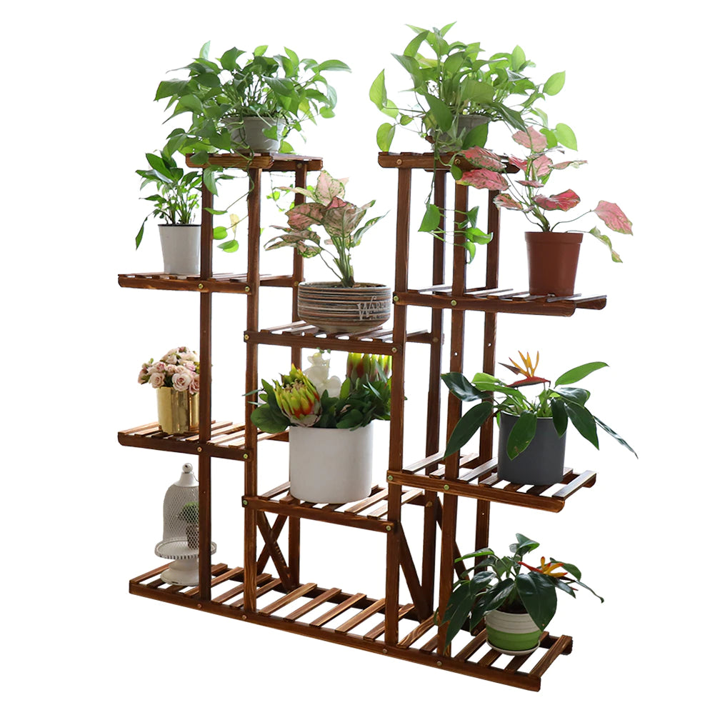 UNHO Multi-Tier Plant Stand, 46In Height Wood 