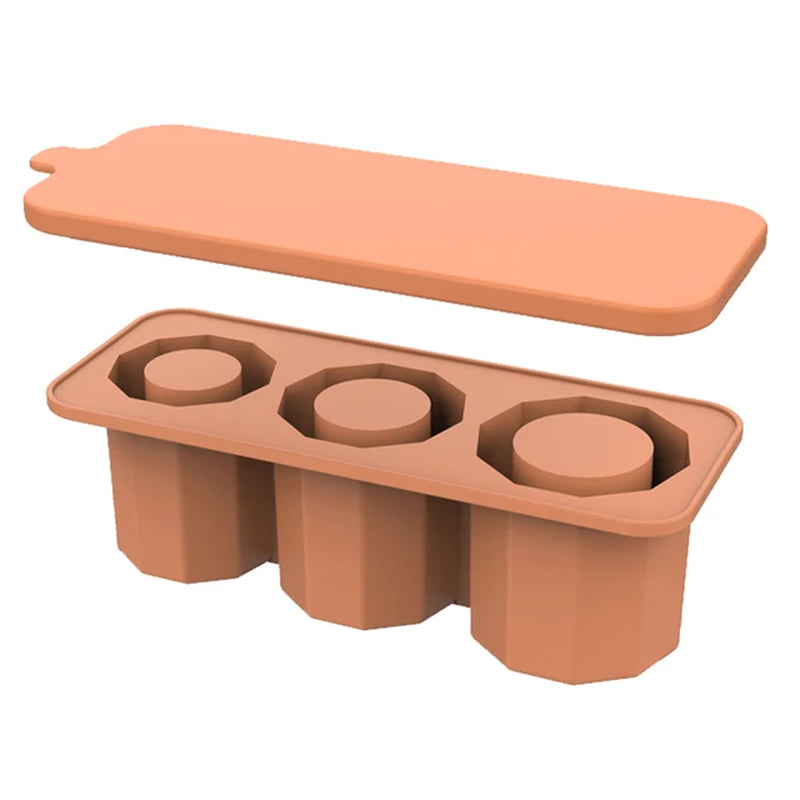 Silicone Ice Cube Tray Cylinder Ice Mold with Lid for 20-40 Oz Tumblers