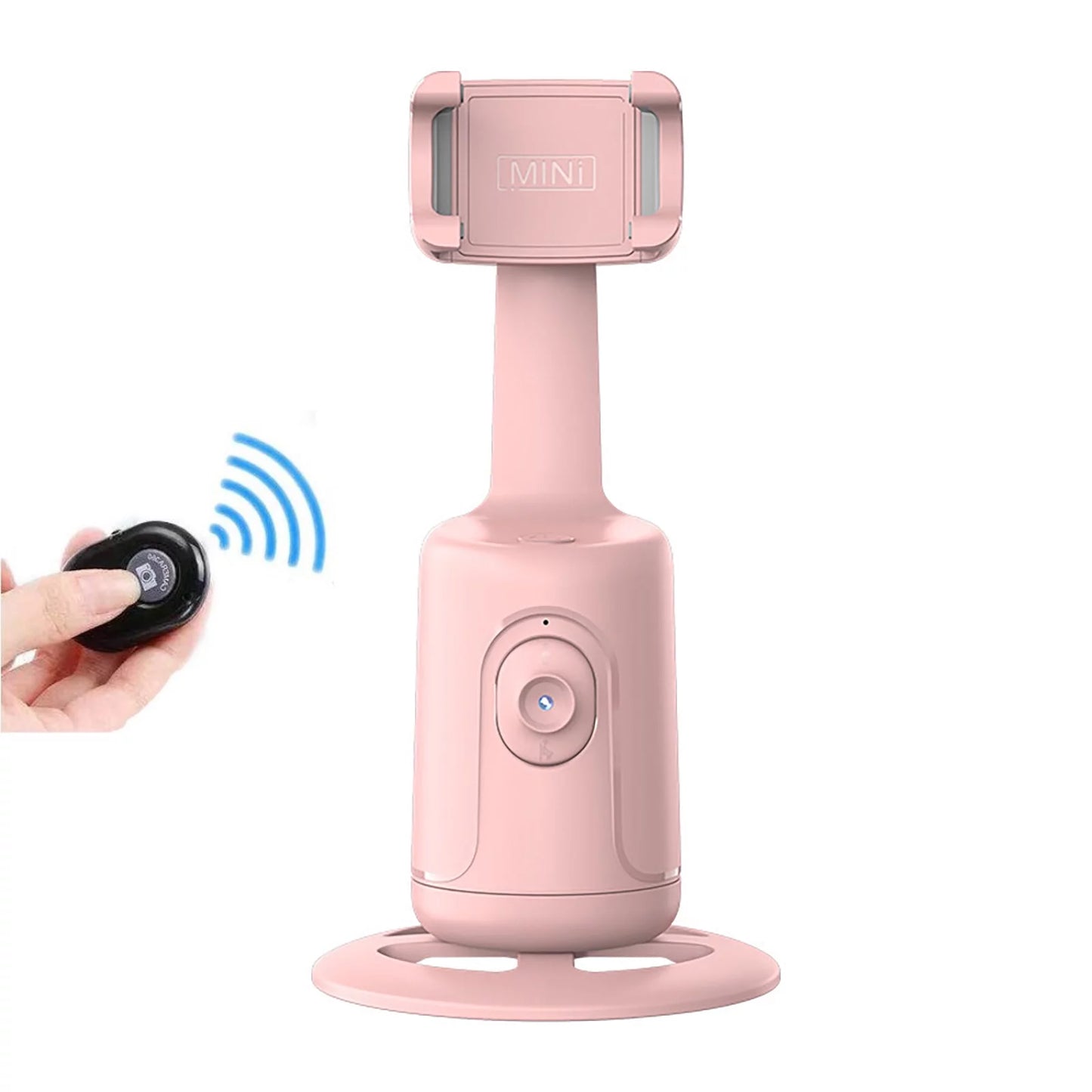 Auto Face Tracking Tripod – 360° Rotating Phone Mount for Live Video & Vlogging, Pink