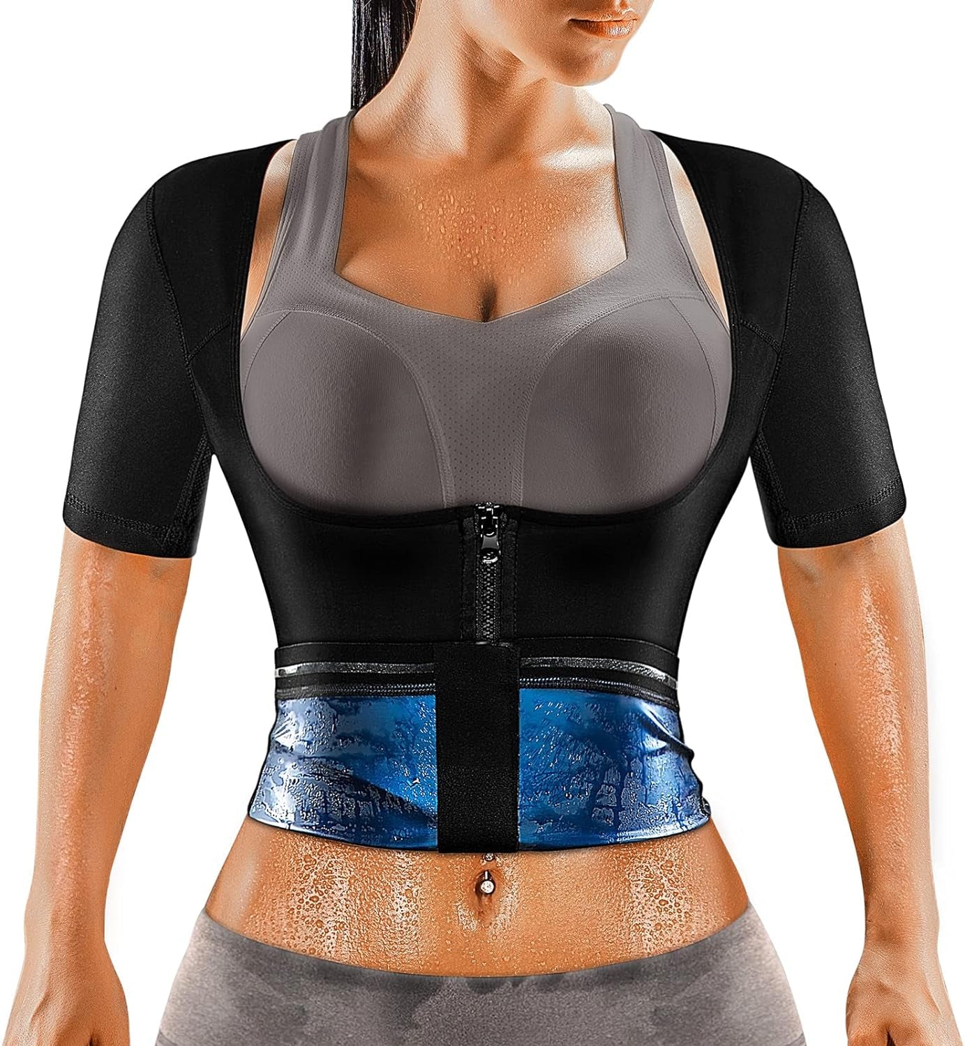 Sauna Vest for Women- Sweat Waist Trainer, Zipper