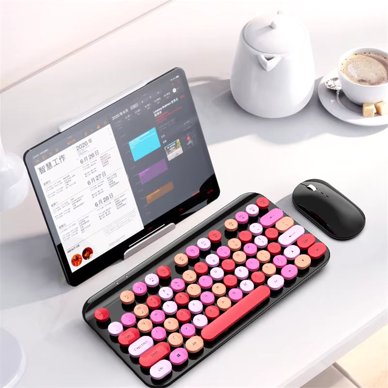 Colorful Mini Bluetooth Wireless Keyboard – Compatible with iOS, Android, PC, Windows, iPad