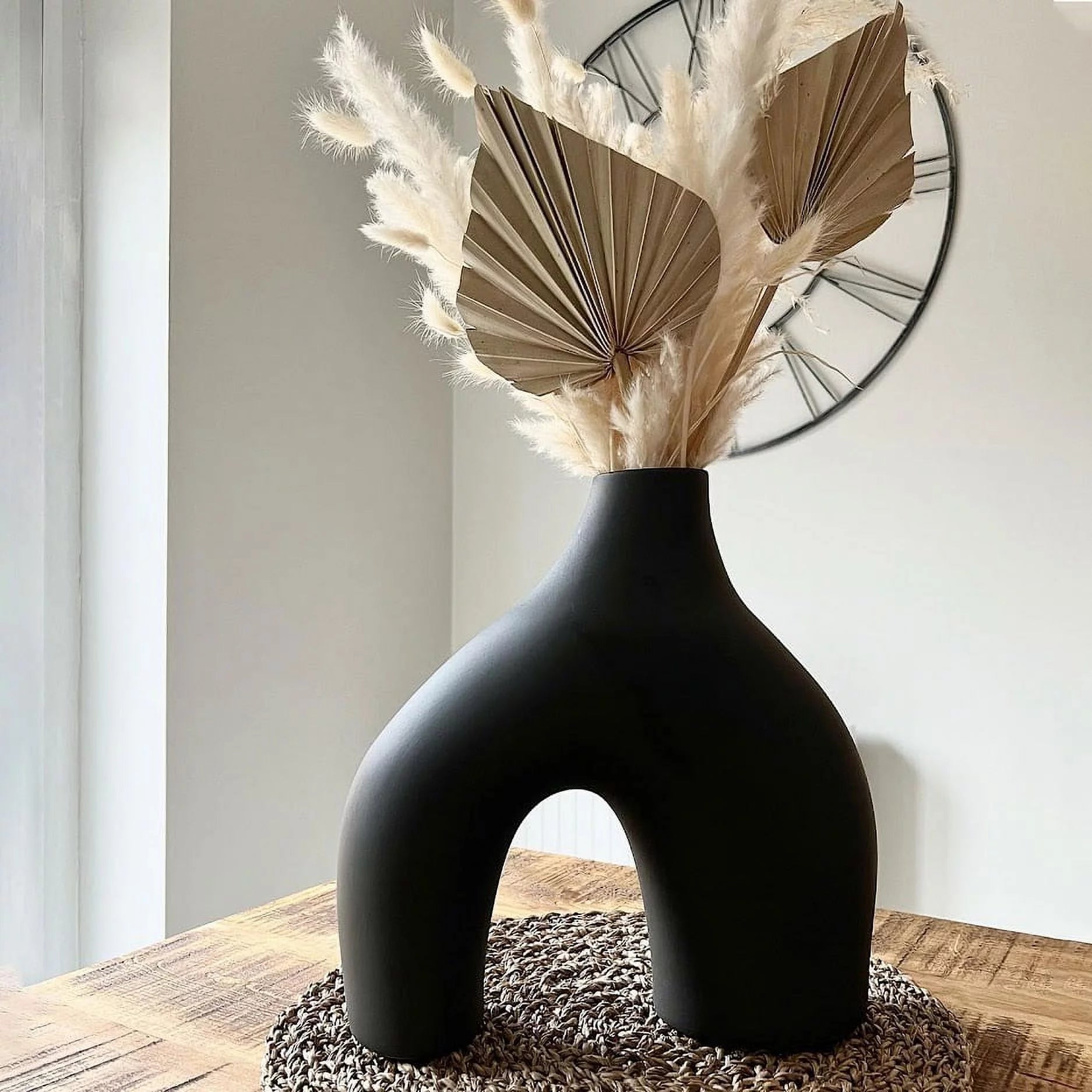 Ceramic Vase for Home Decor, Geometric Donut Vase