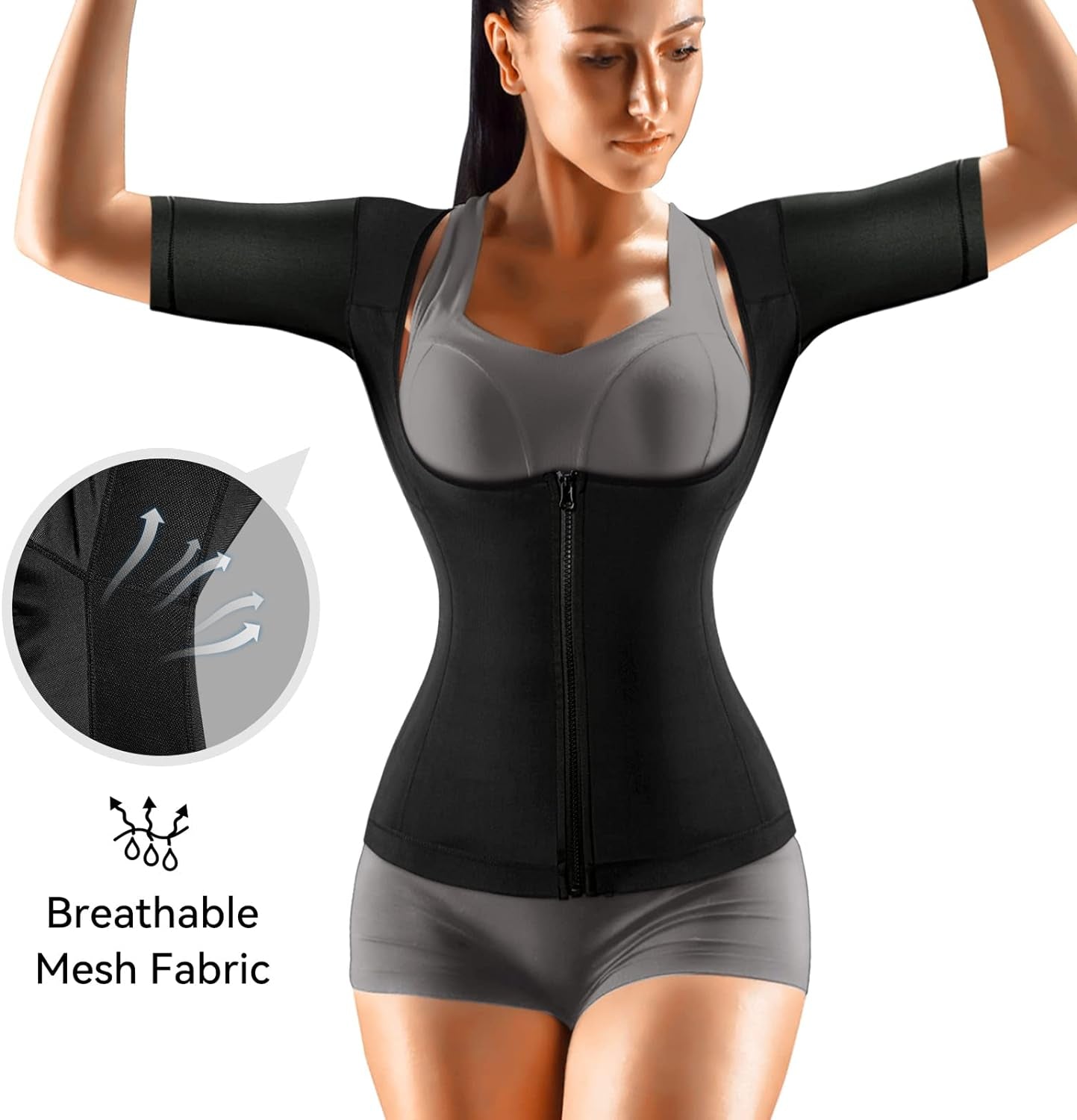 Sauna Vest for Women- Sweat Waist Trainer, Zipper