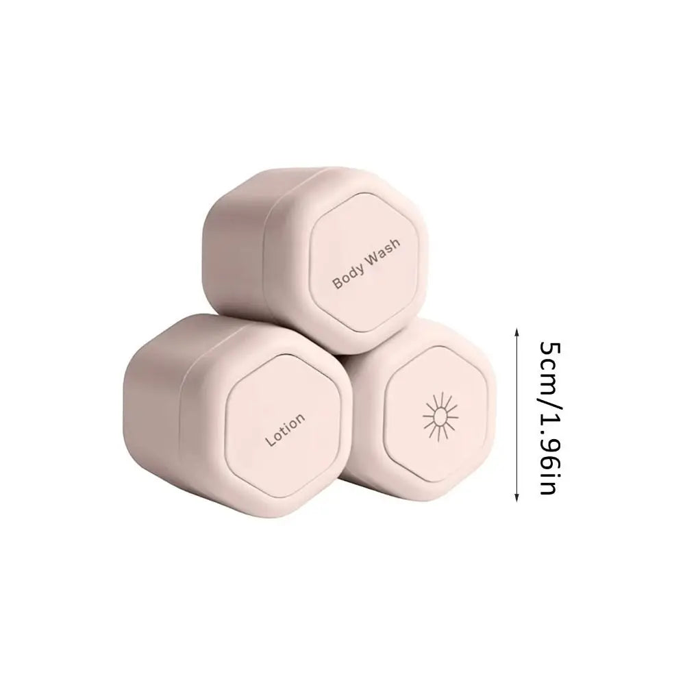 3-Pack Magnetic Travel Cosmetic Dispenser – Stackable Bottles for Cream & Sunscreen