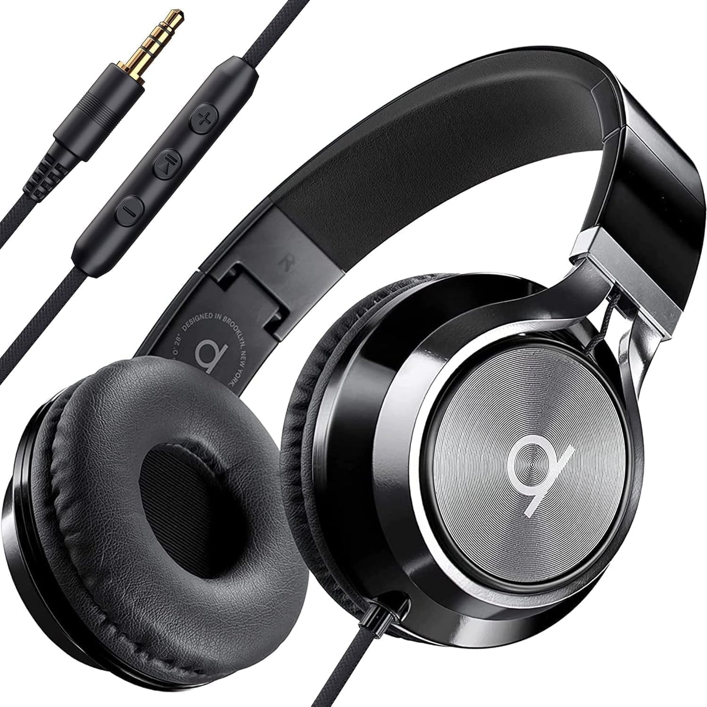 CL750 On-Ear Headphones Wired with Mic — Noise Isolating Plug in Headphones