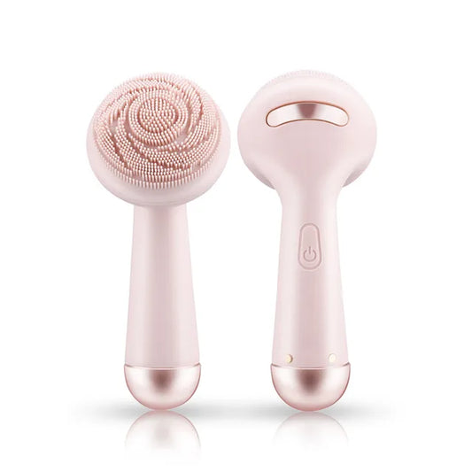 Electric Silicone Facial Brush Cleaner Vibration Roller 