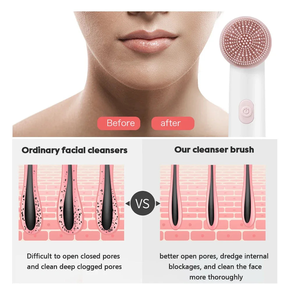 Electric Facial Silicone Cleanser Tools 2 in 1