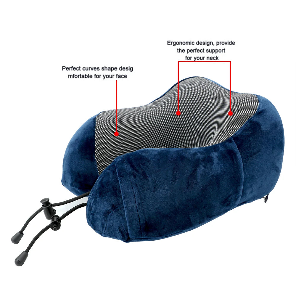 Travel Neck Pillow – Soft U-Shaped Memory Foam