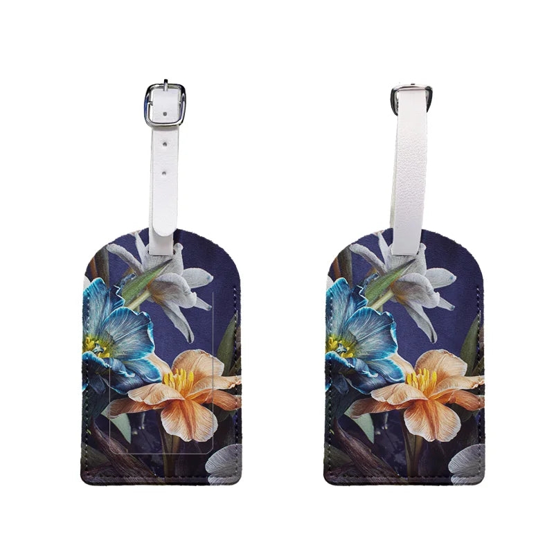 1 Leather Luggage Tag with Privacy Cover – Waterproof & Stylish for Travel