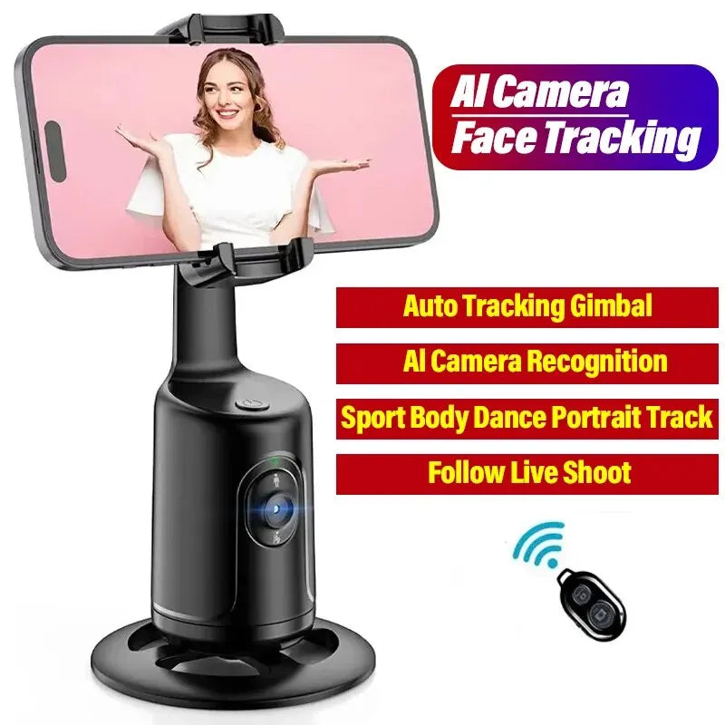 360° Auto Tracking Phone Mount – Smart Face & Body Follow Stand