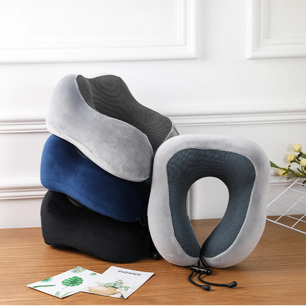Travel Neck Pillow – Soft U-Shaped Memory Foam