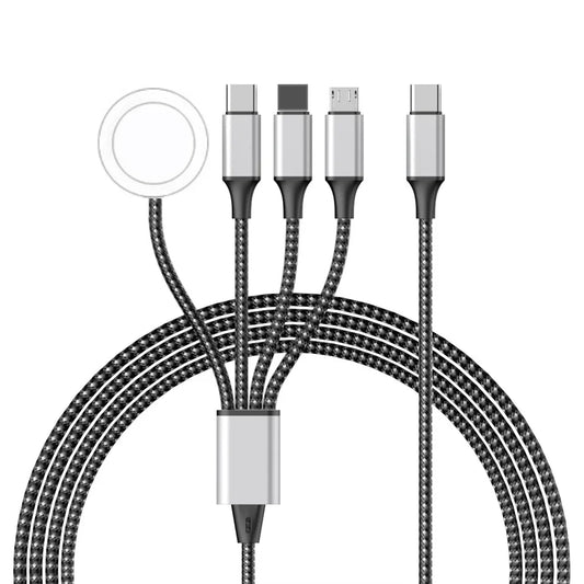 4-in-2 Fast Charging Cable for iWatch, iPhone, AirPods, iPad, and USB-C