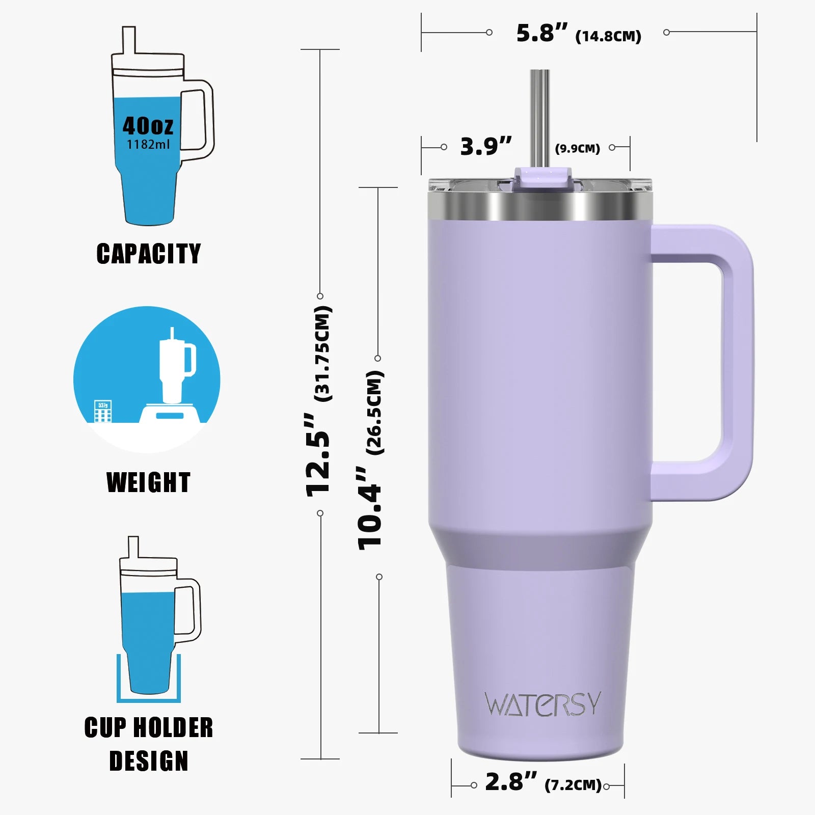 40oz – Stainless Steel Tumbler -Travel Mug for Hot & Cold Drinks