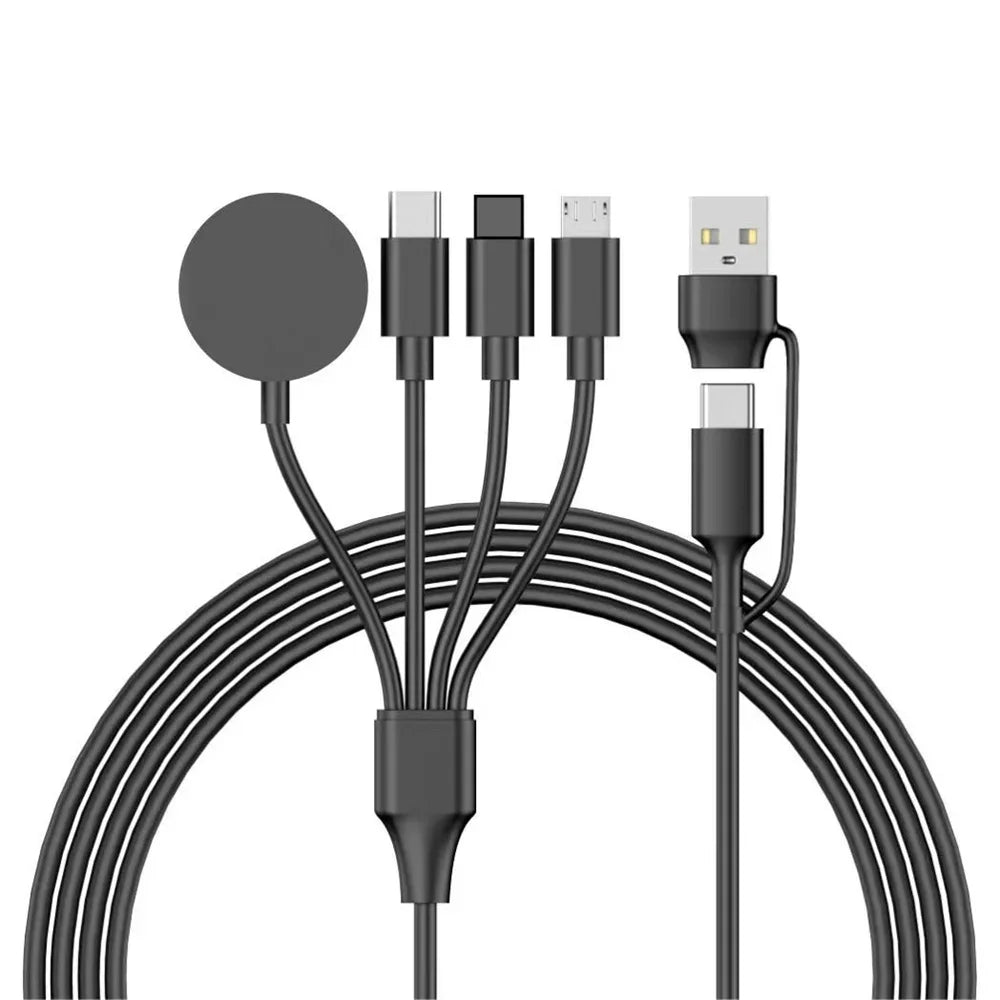 4-in-2 Fast Charging Cable for iWatch, iPhone, AirPods, iPad, and USB-C