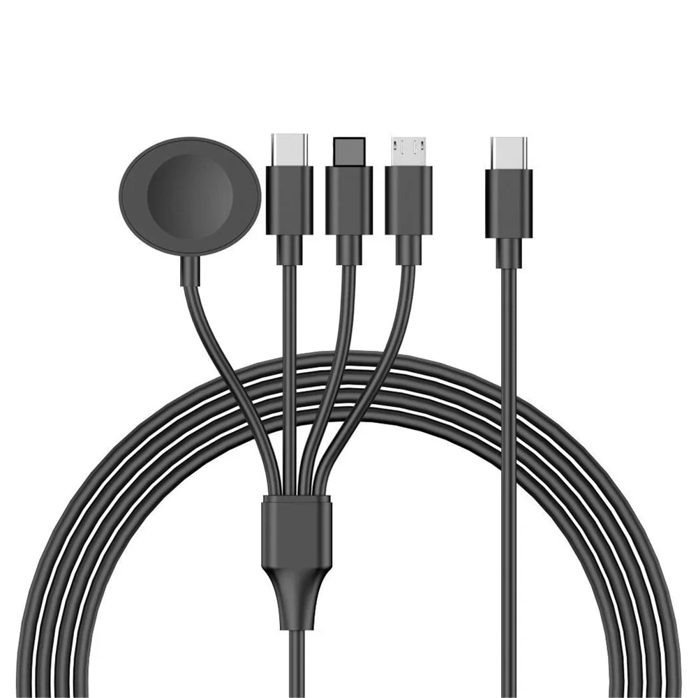 4-in-2 Fast Charging Cable for iWatch, iPhone, AirPods, iPad, and USB-C