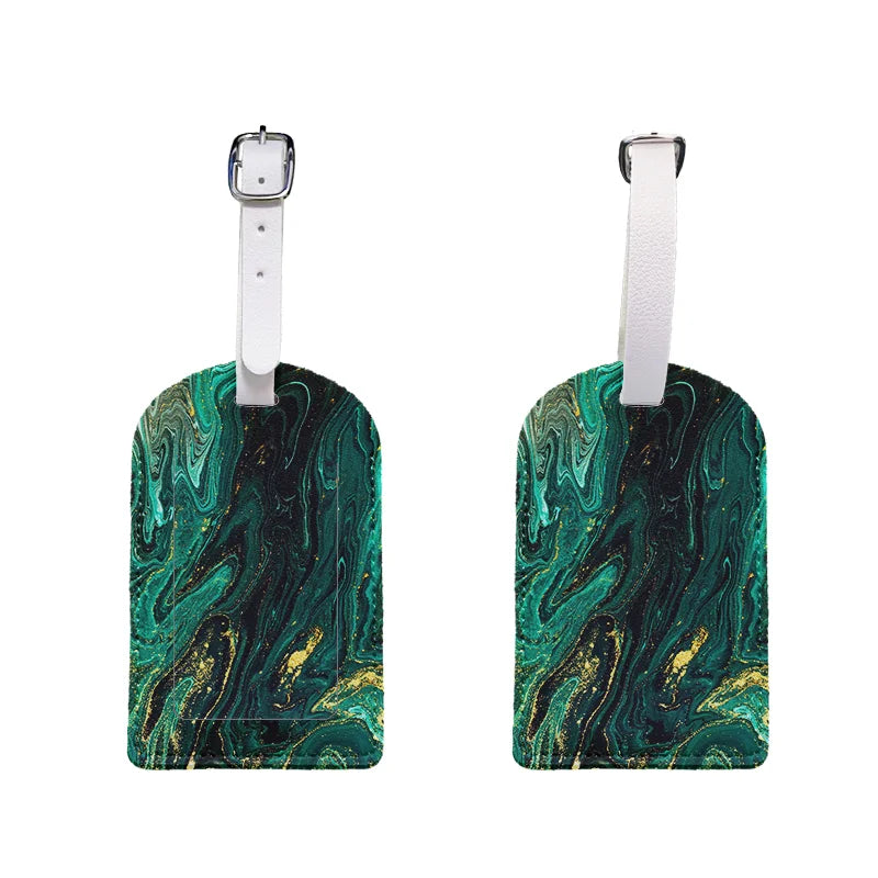 1 Leather Luggage Tag with Privacy Cover – Waterproof & Stylish for Travel