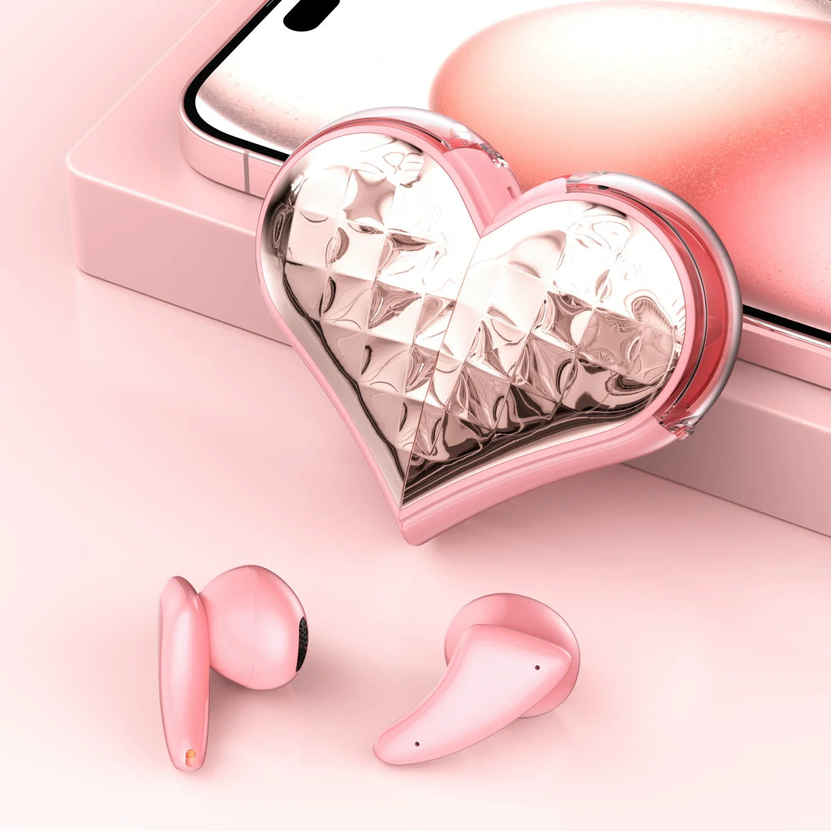 Stylish Bluetooth Earbuds – Wireless, Built-In Mic, Perfect for Girls