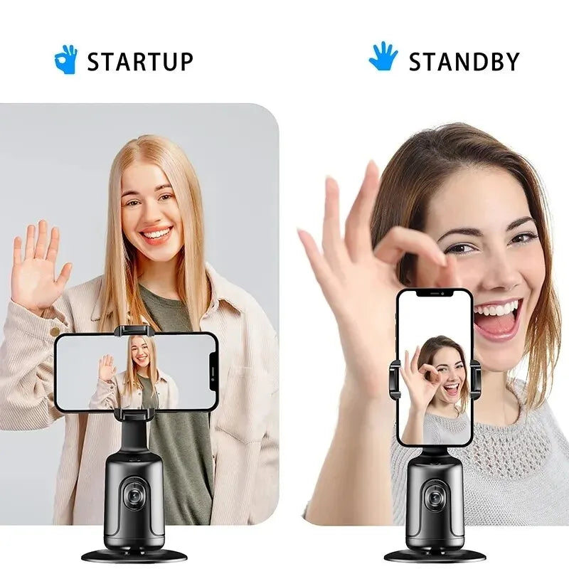 360° Auto Tracking Phone Mount – Smart Face & Body Follow Stand